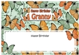Large DL Birthday GRANNY Butterflies matching insert