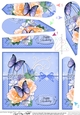 Birthday Butterflies, Flowers & Pearls Birdcage Fan Pyramage Topper
