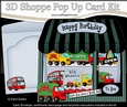 3D Shoppe Window Pop Up Card Kit - Big Wheels Model Trucks & Trailers Shop