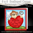 8 x 8 Chunky Monkey Get Well Heart Scalloped Corner Kit