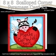 8 x 8 Debra Zebra Get Well Heart Scalloped Corner Kit
