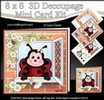 8 x 8 Mini Kit with 3d Decoupage - Through the Window - Little Ladybird Bugs