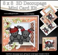 8 x 8 Mini Kit with 3d Decoupage - Through the Window - Hamish & Maisie Scottie Dogs