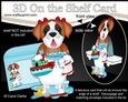 3D On the Shelf Card Kit - Bathtub Buddies - Little St Bernard Dog Lady has a Bubble Bath