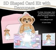 3D Shaped Card Kit - Bathtub Buddies - Cute Little Baby Meerkat Natalya has a Bubble Bath
