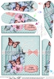 Birthday Butterflies, Spring Flowers & Pearls Birdcage Fan Pyramage Topper