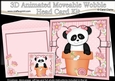 3D Animated Moveable Wobble Head Card Kit - Flower Pot Friends Little Panda Bear Su Ling