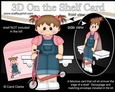 3D On the Shelf Card Kit - Cute Little Toddler Amari has a Toy Scooter