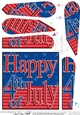 4th July Independence Day Fan Pyramage Topper