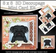 8 x 8 Mini Kit with 3d Decoupage - Through the Window - Little Shih Tzu Dog Bo
