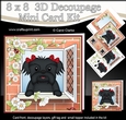 8 x 8 Mini Kit with 3d Decoupage - Through the Window - Little Shih Tzu Dog Star