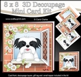 8 x 8 Mini Kit with 3d Decoupage - Through the Window - Little Shih Tzu Dog Duke
