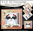 8 x 8 Mini Kit with 3d Decoupage - Through the Window - Little Shih Tzu Dog Daisy