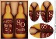 A5 80th BIRTHDAY Beer Gift Set Oval Pyramage Topper