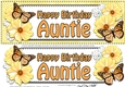 Large DL Birthday AUNTIE Floral Butterflies 3D decoupage