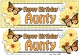 Large DL Birthday AUNTY Floral Butterflies 3D decoupage