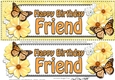 Large DL Birthday FRIEND Floral Butterflies 3D decoupage