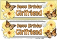 Large DL Birthday GIRLFRIEND Floral Butterflies 3D decoupage