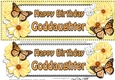 Large DL Birthday GODDAUGHTER Floral Butterflies 3D decoupage