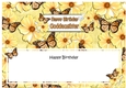 Large DL Birthday GODDAUGHTER Floral Butterflies insert