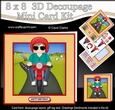 8 x 8 Mini Kit with 3d Decoupage - Older Man Piers Rides his Motorbike