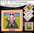 8 x 8 Mini Kit with 3d Decoupage - Older Lady Danica Rides her Motorbike