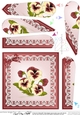 Pansy on Butterfly Lace Fan Pyramage Topper