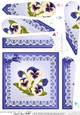 Pansy on Butterfly Lace Fan Pyramage Topper