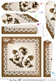 Pansy on Butterfly Lace Fan Pyramage Topper