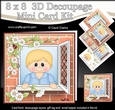 8 x 8 Mini Kit with 3d Decoupage - Through the Window - Cute Little Boy