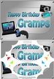 A5 Happy Birthday GRAMPS Gadgets n Gizmos Scallop Corners & Pyramage
