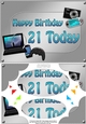 A5 Happy Birthday 21 TODAY Gadgets n Gizmos Scallop Corners & Pyramage