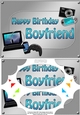 A5 Happy Birthday BOYFRIEND Gadgets n Gizmos Scallop Corners & Pyramage