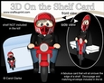 3D On the Shelf Card Kit - Older Man Rickman Rides his Motorbike