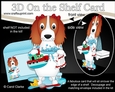 3D On the Shelf Card Kit - Bathtub Buddies - Little Springer Spaniel Dog Petra has a Bubble Bath