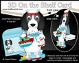 3D On the Shelf Card Kit - Bathtub Buddies - Little Springer Spaniel Dog Blue has a Bubble Bath