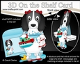 3D On the Shelf Card Kit - Bathtub Buddies - Little Springer Spaniel Dog Ludo has a Bubble Bath