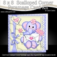 8 x 8 Lola Elephants Flowers & Letter Scalloped Corner Kit