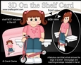 3D On the Shelf Card Kit - Cute Little Girl Kellie has a Toy Scooter