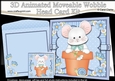 3D Animated Moveable Wobble Head Card Kit - Flower Pot Friends Little Mouse Nibbles