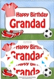 A5 Birthday GRANDAD Football Scallop Corners and Pyramage