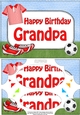 A5 Birthday GRANDPA Football Scallop Corners and Pyramage