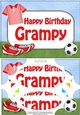 A5 Birthday GRAMPY Football Scallop Corners and Pyramage