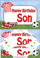 A5 Birthday SON Football Scallop Corners and Pyramage