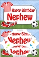 A5 Birthday NEPHEW Football Scallop Corners and Pyramage