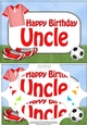 A5 Birthday UNCLE Football Scallop Corners and Pyramage