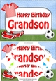 A5 Birthday GRANDSON Football Scallop Corners and Pyramage