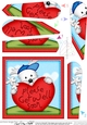 Jock Westie Dog Get Well Heart Fan Pyramage Topper