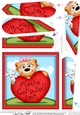 Mia Meerkat Get Well Heart Fan Pyramage Topper