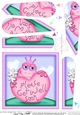 Freya Frog Get Well Heart Fan Pyramage Topper